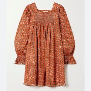 Doen Estee smocked floral print organic mini dress